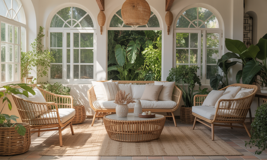 découvrez comment le rotin apporte une touche bohème et chaleureuse indispensable à votre salon de véranda, alliant style naturel et confort pour un espace accueillant.