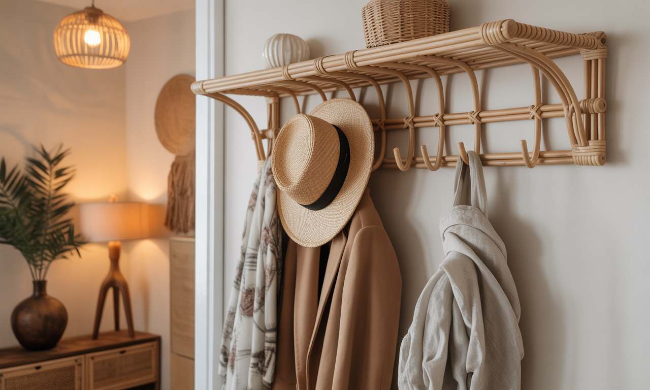 découvrez le porte-manteaux en rotin, l'accessoire déco chic et pratique pour sublimer votre entrée tout en optimisant l'espace.