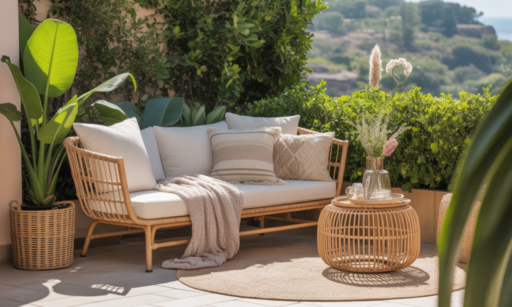 découvrez notre salon en rotin pour extérieur, l'indispensable pour un été chic et décontracté. alliez confort et style avec un mobilier tendance, idéal pour vos moments en plein air.