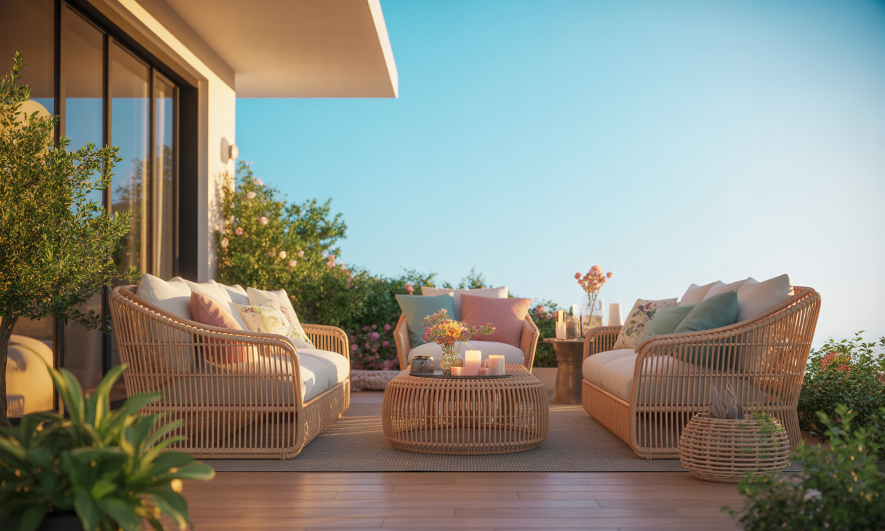 découvrez comment créer une terrasse de rêve avec un salon extérieur en rotin, l'atout charme incontournable pour un été convivial et élégant.