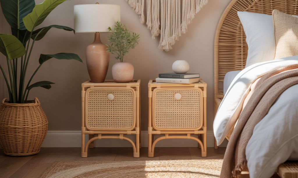 découvrez nos chevets en rotin, l'élément incontournable pour sublimer votre chambre bohème chic avec style et authenticité. apportez une touche naturelle et élégante à votre espace nuit.
