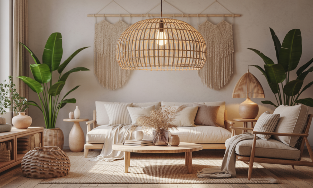 découvrez comment l'abat-jour en rotin apporte une touche bohème chic et chaleureuse pour sublimer et illuminer votre intérieur avec élégance.