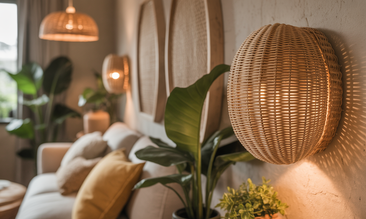 découvrez comment l'applique murale en osier apporte une touche bohème chic et naturelle pour sublimer et réchauffer votre intérieur avec élégance.