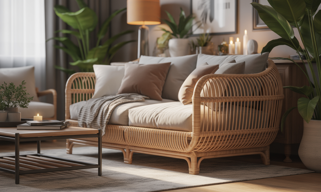 découvrez le canapé en rotin, l'alliance parfaite du chic et du confort pour sublimer votre salon intérieur avec style et naturel.