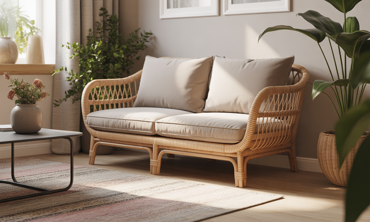 découvrez le canapé 2 places en rotin, l'allié charme parfait pour sublimer votre petit salon avec élégance et confort.