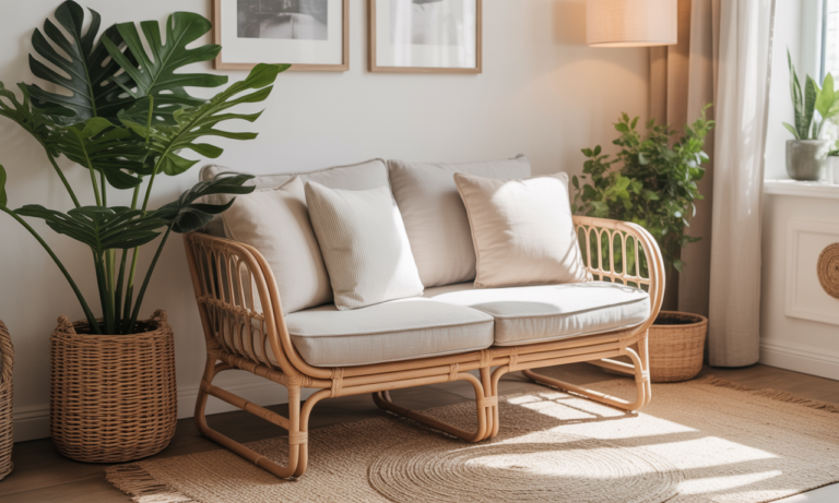 découvrez le canapé 2 places en rotin, l'allié charme idéal pour sublimer et optimiser votre petit salon avec élégance et confort.