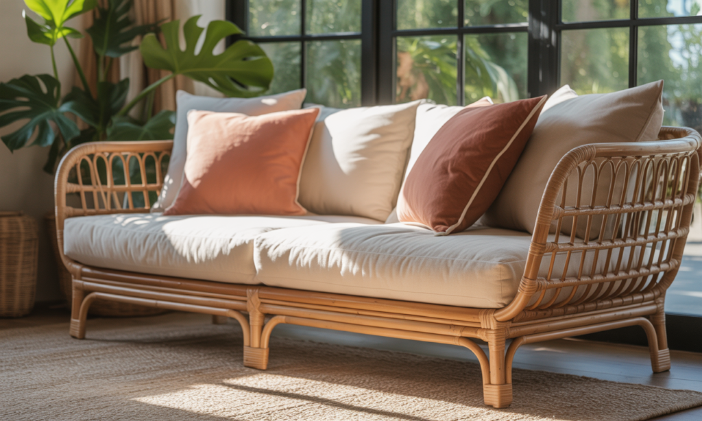 découvrez le canapé en rotin d'intérieur, l'élément incontournable pour apporter une ambiance bohème chic et chaleureuse à votre salon. alliez confort et style naturel avec cette pièce tendance.