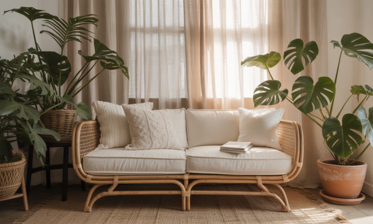 découvrez le salon en rotin, l'alliance parfaite du charme bohème chic et du confort chaleureux pour sublimer votre intérieur.