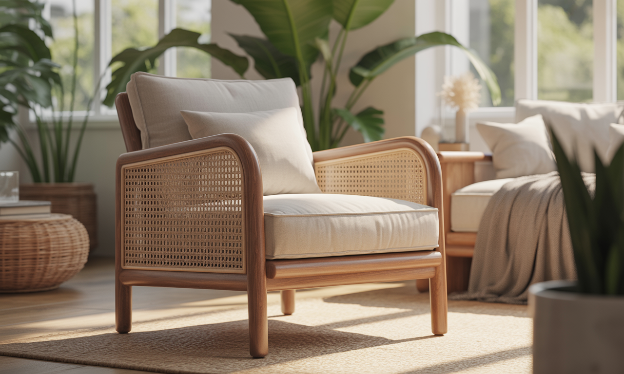 découvrez le fauteuil en bois et rotin, l'alliance parfaite pour apporter une touche naturelle et tendance à votre intérieur. confort et style garantis pour une ambiance chaleureuse et authentique.