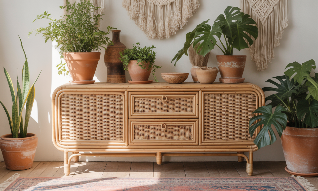 découvrez comment le buffet en osier apporte une touche bohème et tendance à votre intérieur, alliant charme naturel et fonctionnalité pour sublimer votre décoration.