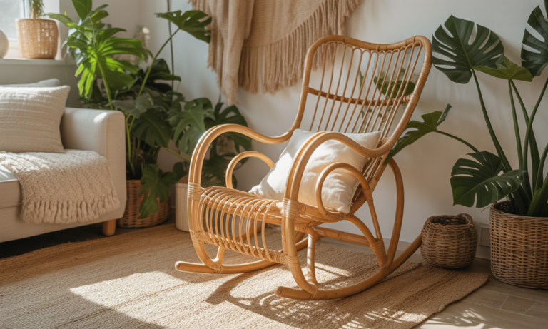 découvrez le fauteuil rotin à bascule, l'élément incontournable pour apporter une touche bohème et une ambiance relaxante à votre salon.