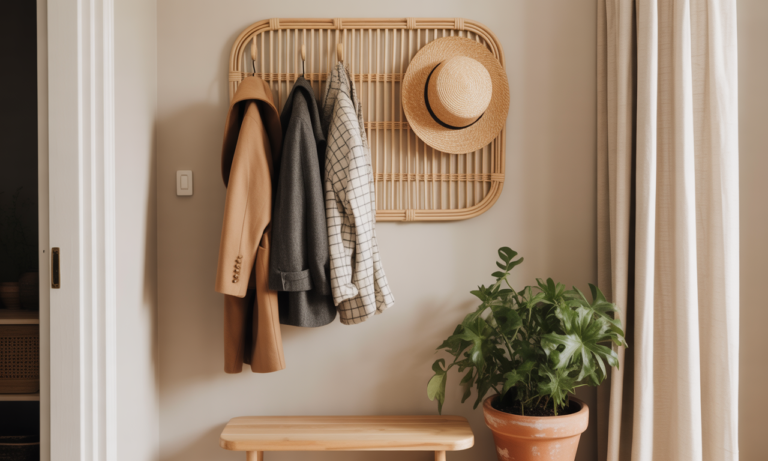 découvrez le porte-manteau mural en rotin, l'accessoire chic et pratique pour apporter une touche bohème et élégante à votre entrée. alliez style naturel et fonctionnalité avec ce must-have déco.