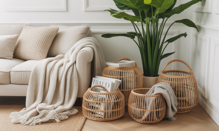 optez pour l'élégance avec notre panier de rangement en rotin, l'accessoire idéal pour organiser votre intérieur tout en apportant une touche naturelle et chaleureuse à votre décoration.
