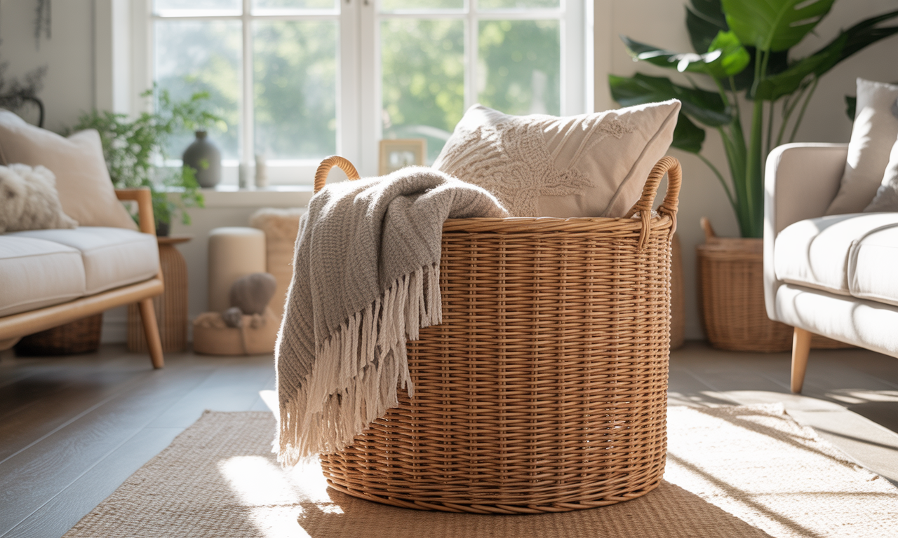 découvrez le panier de rangement en rotin, l'élément déco parfait pour organiser votre intérieur avec élégance et charme naturel.