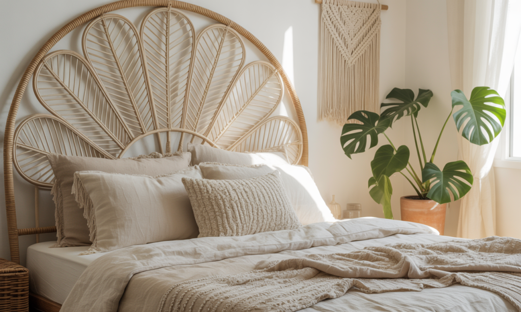 découvrez comment une tête de lit en rotin blanc peut transformer votre chambre en un espace bohème, lumineux et plein de charme. apportez chaleur et naturel à votre déco !