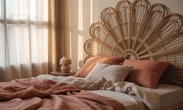 découvrez la tête de lit en rotin vintage, l'élément parfait pour apporter un charme intemporel et une ambiance bohème chic à votre chambre.