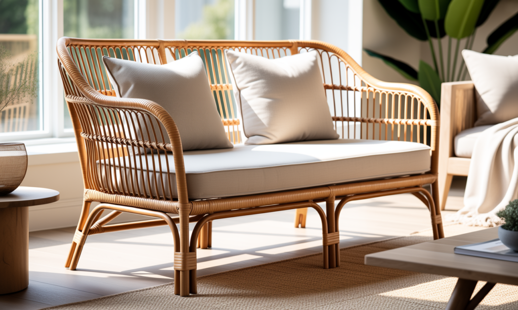 découvrez notre banquette en rotin 2 places, un siège élégant et naturel qui apportera une touche chic et chaleureuse à votre décoration intérieure ou extérieure.