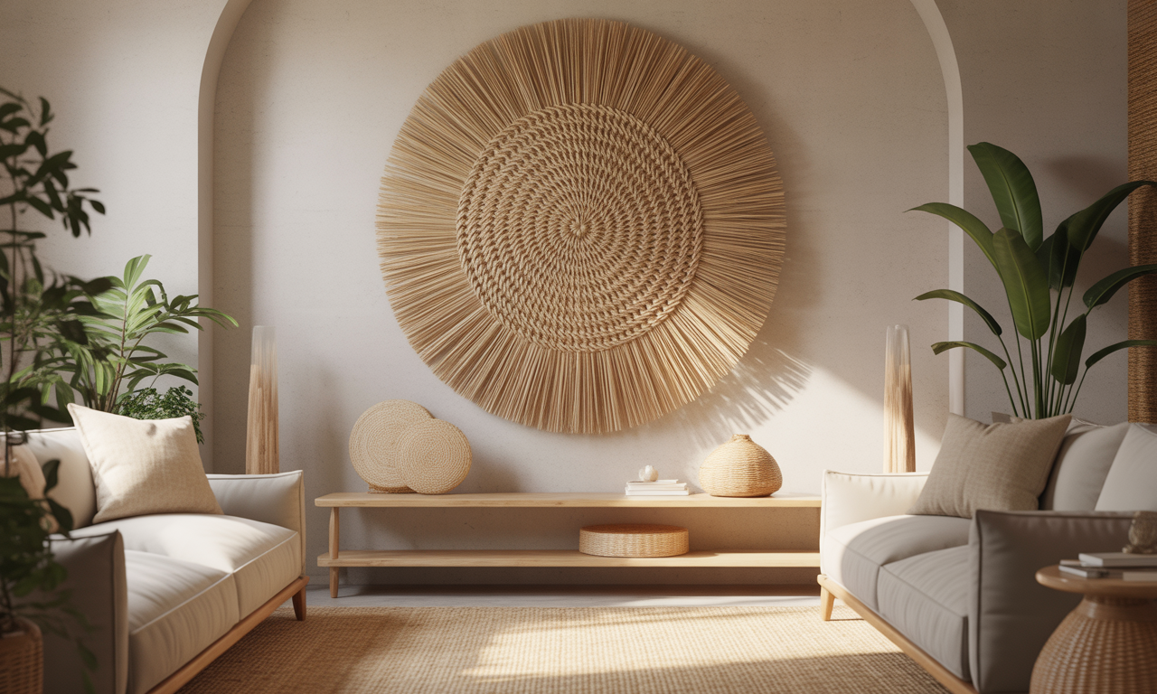 apportez une touche d'élégance naturelle à votre intérieur grâce à notre décoration murale en paille. sublimez vos murs avec des matériaux authentiques et un design raffiné.