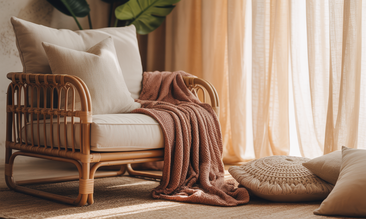 découvrez le fauteuil bas en rotin, l'alliance parfaite entre confort décontracté et élégance bohème pour sublimer votre intérieur avec naturel et style.