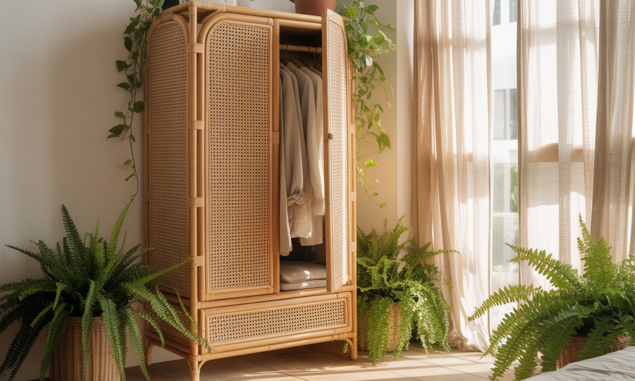 découvrez l'armoire en rotin, le meuble incontournable pour apporter une touche bohème et élégante à votre chambre. alliez style naturel et fonctionnalité avec ce mobilier tendance.