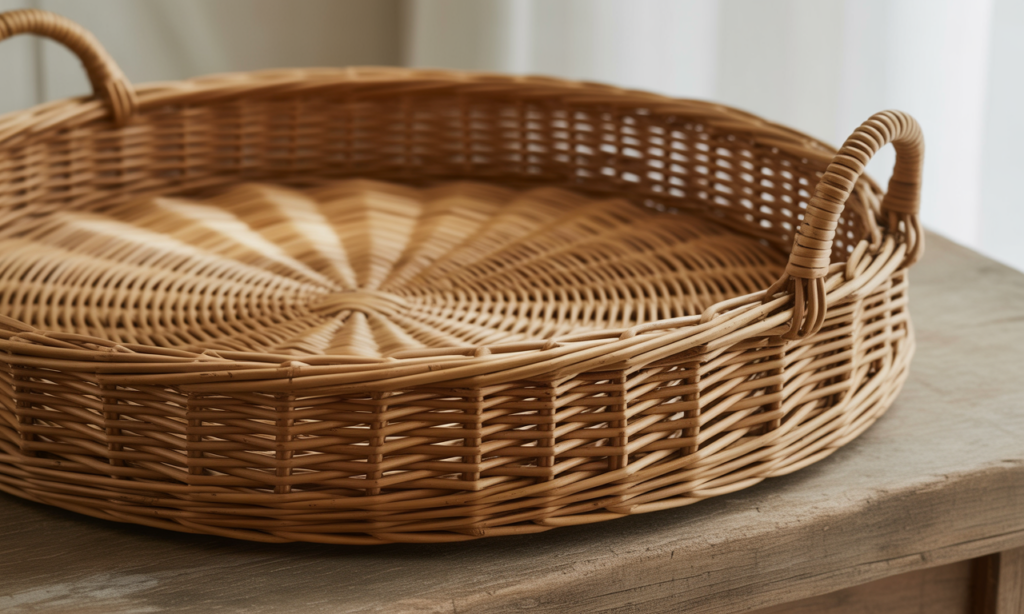 découvrez notre plateau rond en osier, l'accessoire déco incontournable pour apporter une touche naturelle et tendance à votre intérieur. idéal pour créer une ambiance chaleureuse et authentique.