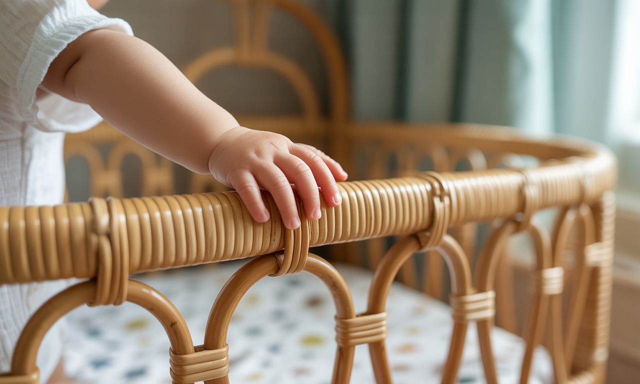 découvrez le berceau en rotin pour bébé, un cocon bohème et tendance qui apporte charme et douceur à la chambre de votre enfant. confort et esthétique réunis pour un espace unique.