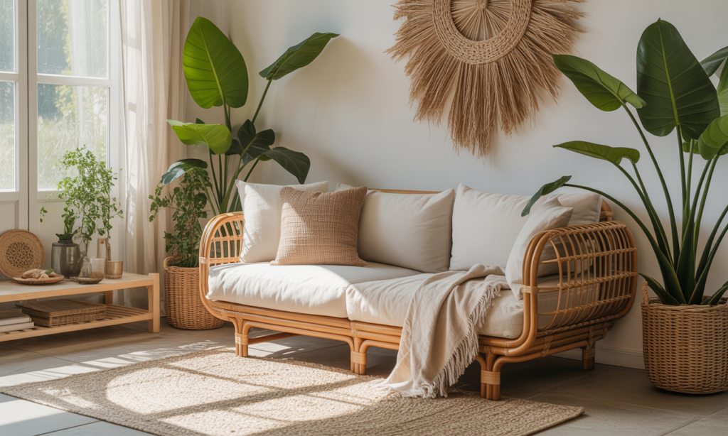 découvrez notre canapé convertible en rotin, un meuble 2-en-1 alliant style naturel et fonctionnalité. parfait pour optimiser votre espace tout en apportant une touche chaleureuse à votre décoration.