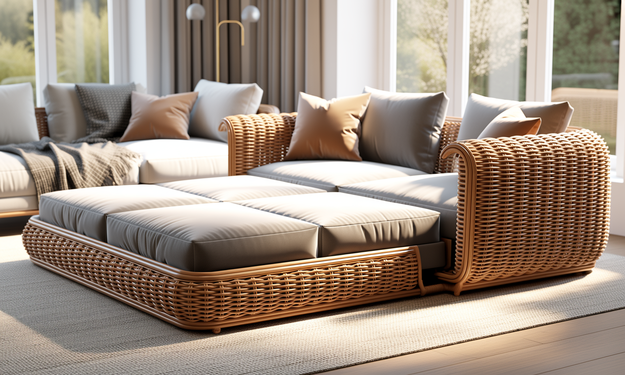 découvrez le canapé en rotin convertible, le meuble 2-en-1 idéal pour allier confort et style. parfait pour optimiser votre espace tout en apportant une touche naturelle et tendance à votre décoration intérieure.