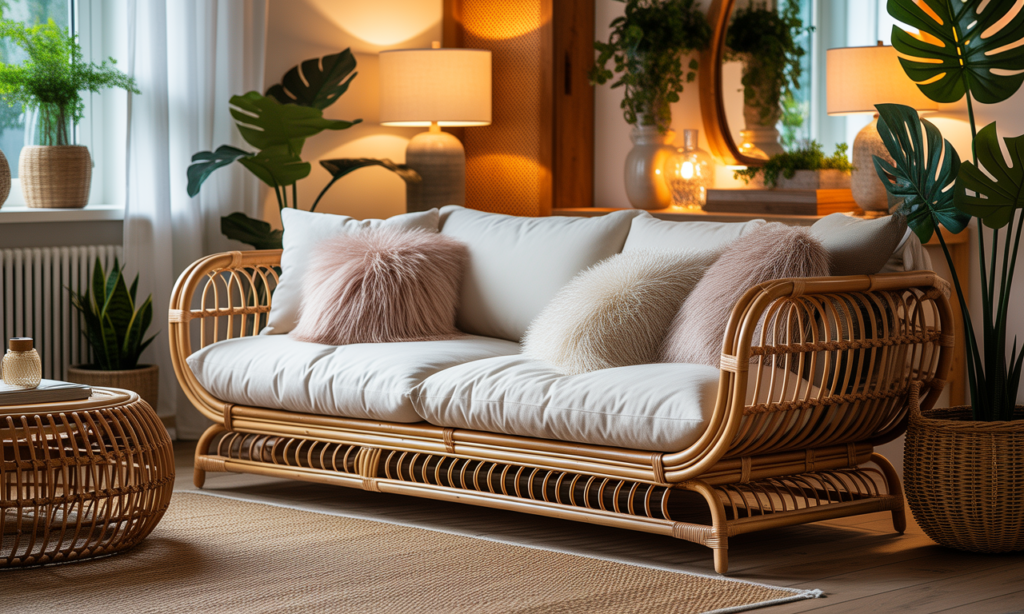 découvrez le canapé en rotin convertible, l'alliance parfaite entre style naturel et fonctionnalité. ce meuble 2-en-1 révolutionnera votre décoration et optimisera votre espace avec élégance.