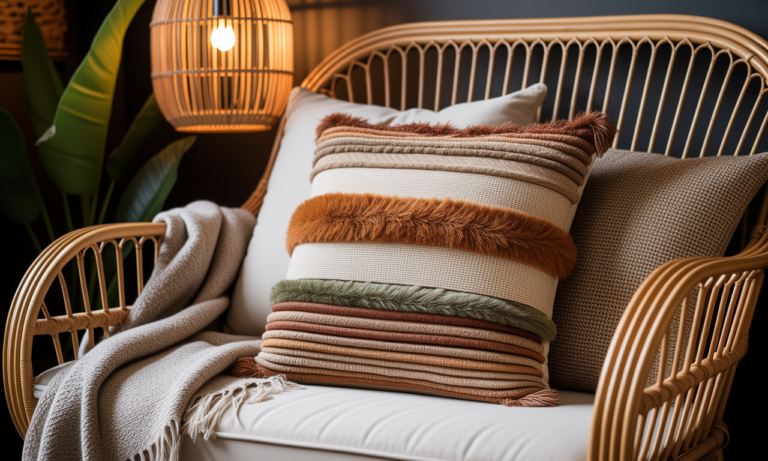 découvrez le coussin parfait pour votre loveuse en rotin, alliant confort optimal et style bohème élégant pour sublimer votre décoration intérieure.