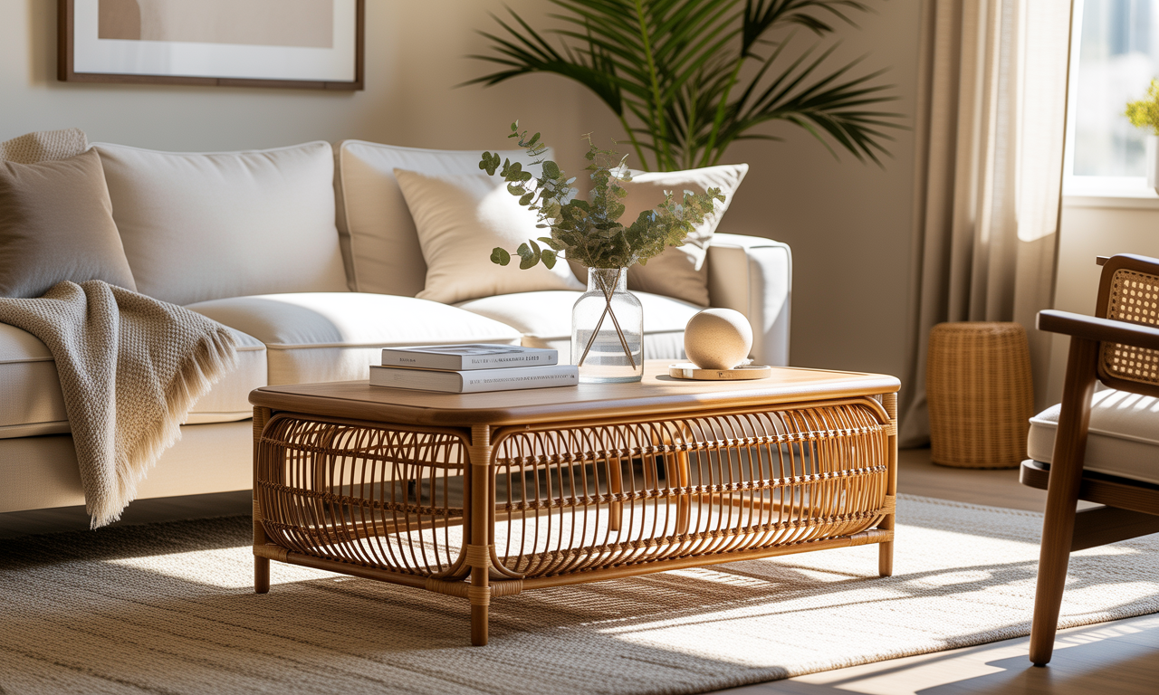 découvrez comment la table basse en bois et rotin transforme votre salon en un espace déco tendance et chaleureux, alliant naturel et élégance pour un mariage parfait.