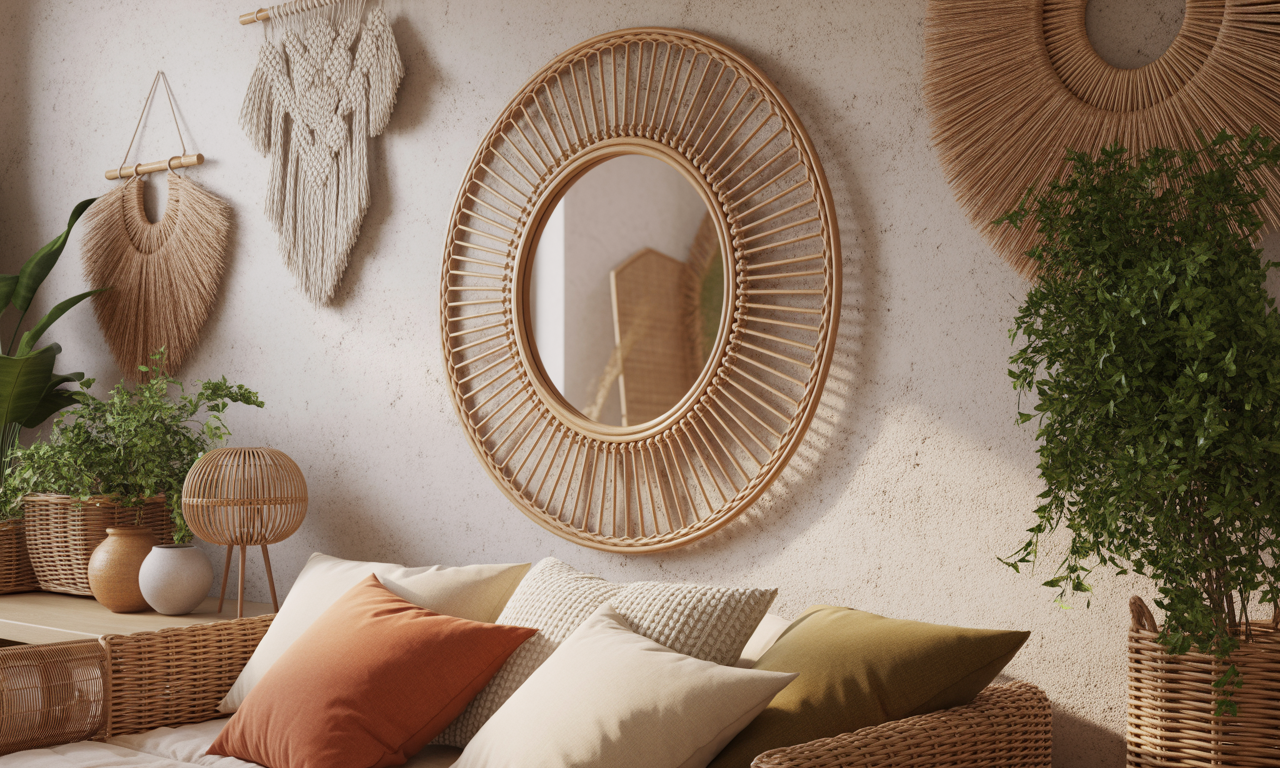 découvrez comment le miroir en rotin apporte une touche bohème chic à votre décoration intérieure, alliant naturel et élégance pour créer une ambiance chaleureuse et tendance.