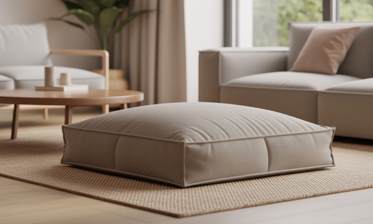 découvrez le pouf plat, l'accessoire déco idéal qui combine style élégant et confort minimaliste pour sublimer votre intérieur.