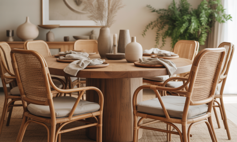 découvrez le charme naturel et intemporel du rotin pour une salle à manger conviviale, alliant élégance et confort pour des moments de partage inoubliables.