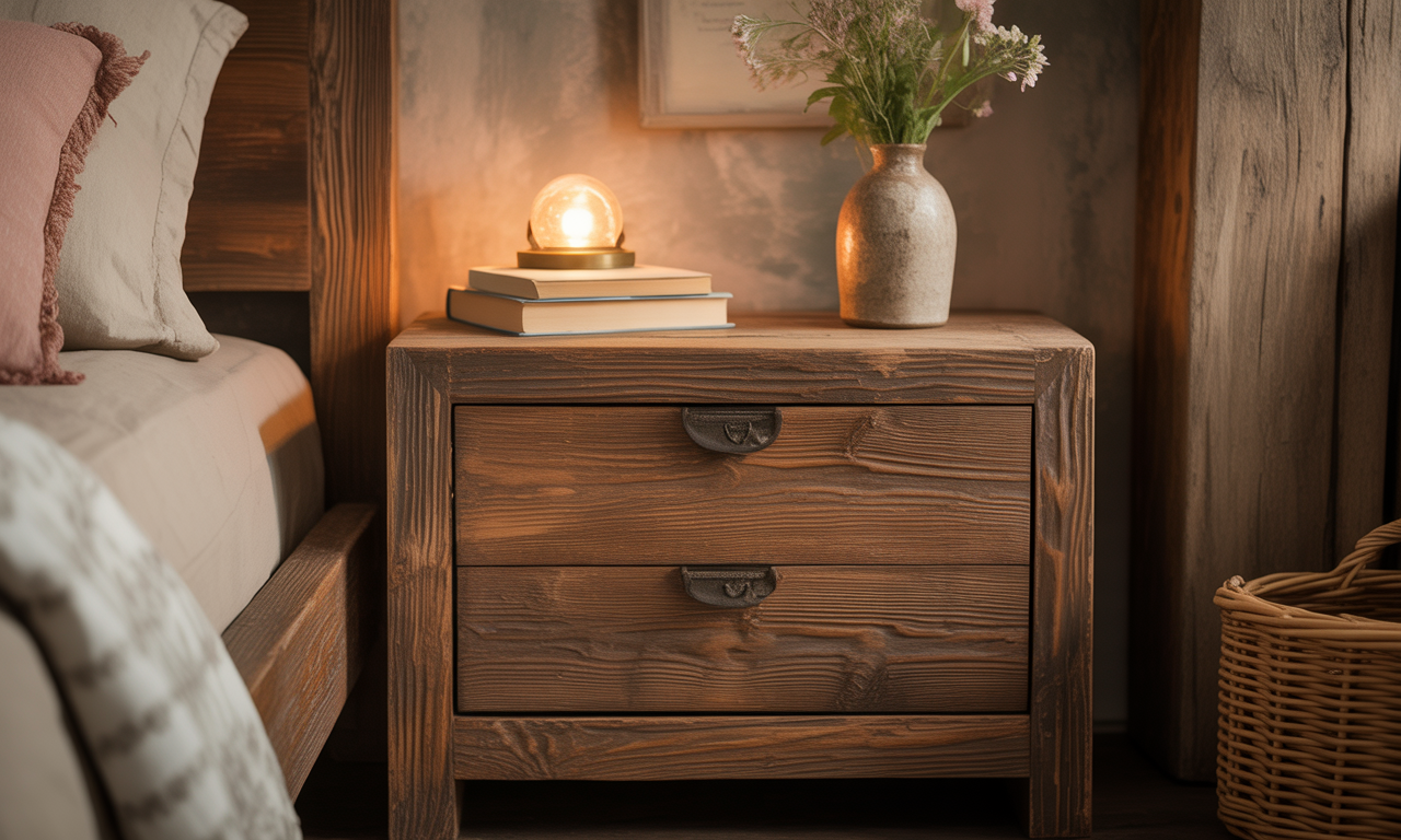 découvrez la table de chevet roti, alliant charme rustique et fonctionnalité pour apporter chaleur et élégance à votre chambre à coucher.
