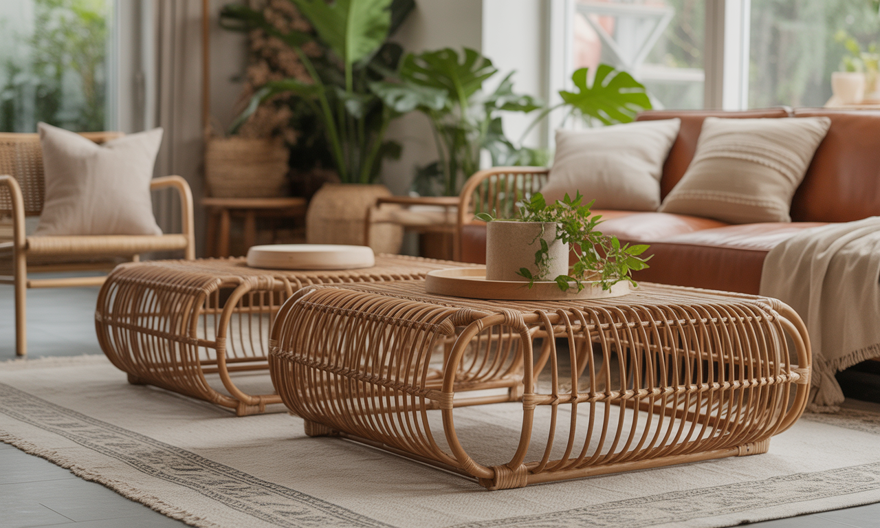 découvrez nos tables basses en rotin, l'alliance parfaite entre charme naturel et style tendance pour sublimer votre salon avec élégance et authenticité.