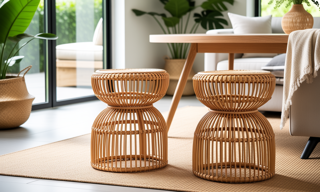 découvrez nos tabourets en rotin, l'assise naturelle et élégante qui apporte chaleur et authenticité à votre décoration intérieure.