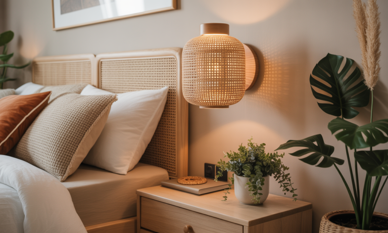 découvrez comment une applique murale en rotin peut transformer votre chambre en un espace bohème et cocooning, alliant chaleur et style naturel.