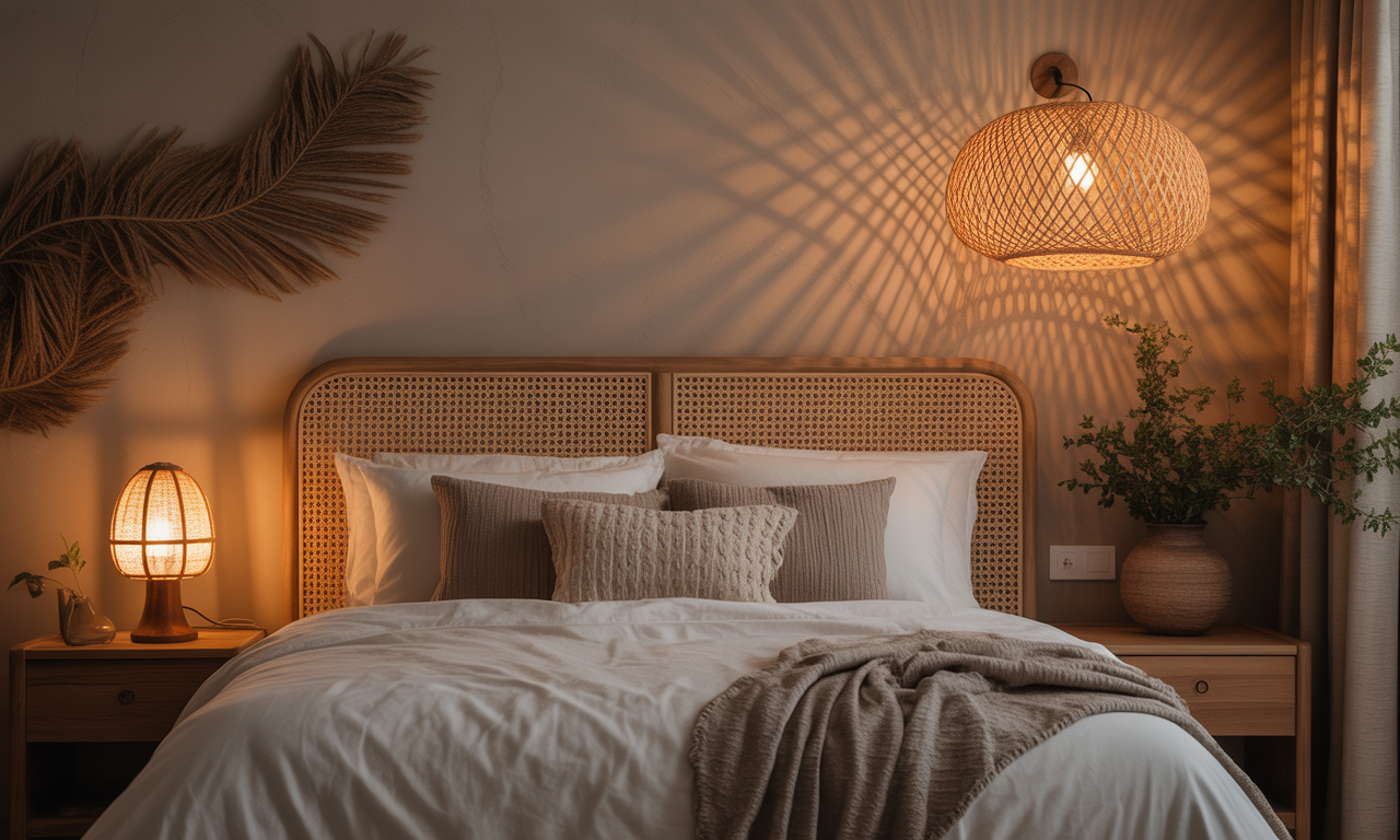 découvrez comment une applique murale en rotin peut transformer votre chambre en un espace chaleureux et tendance, parfait pour sublimer votre coin nuit avec un éclairage doux et naturel.