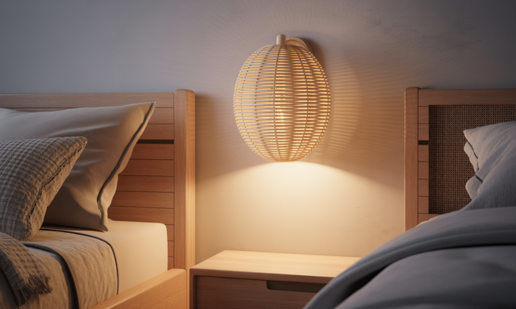 découvrez l'applique murale en rotin, l'éclairage tendance parfait pour sublimer votre chambre avec une ambiance chaleureuse et naturelle.