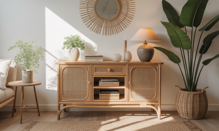 découvrez notre bahut en rotin, l'élément vintage et naturel parfait pour redynamiser votre décoration intérieure avec charme et authenticité.