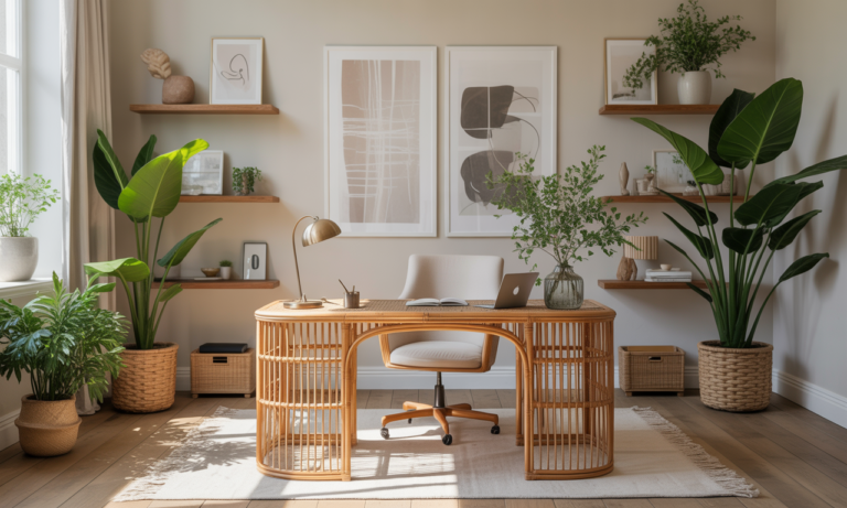 découvrez le bureau en osier, alliant élégance naturelle et fonctionnalité, pour créer un espace de travail inspirant et chaleureux.
