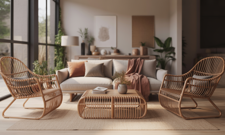 découvrez comment le rotin réinventé transforme votre salon moderne en un espace chaleureux et accueillant. inspirez-vous de nos idées déco pour un intérieur tendance et convivial.