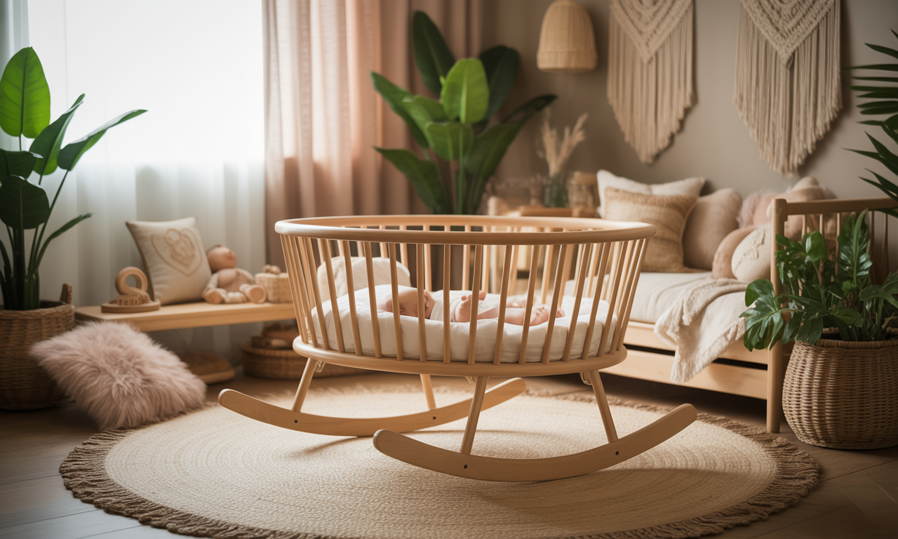 découvrez comment le berceau à bascule pour bébé allie douceur et style bohème chic pour offrir un sommeil paisible et une décoration chaleureuse à la chambre de votre enfant.