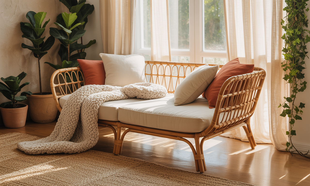 découvrez la méridienne en rotin, le meuble idéal pour transformer votre intérieur en une oasis de détente chic et naturelle. alliez confort et élégance pour un espace cosy et raffiné.