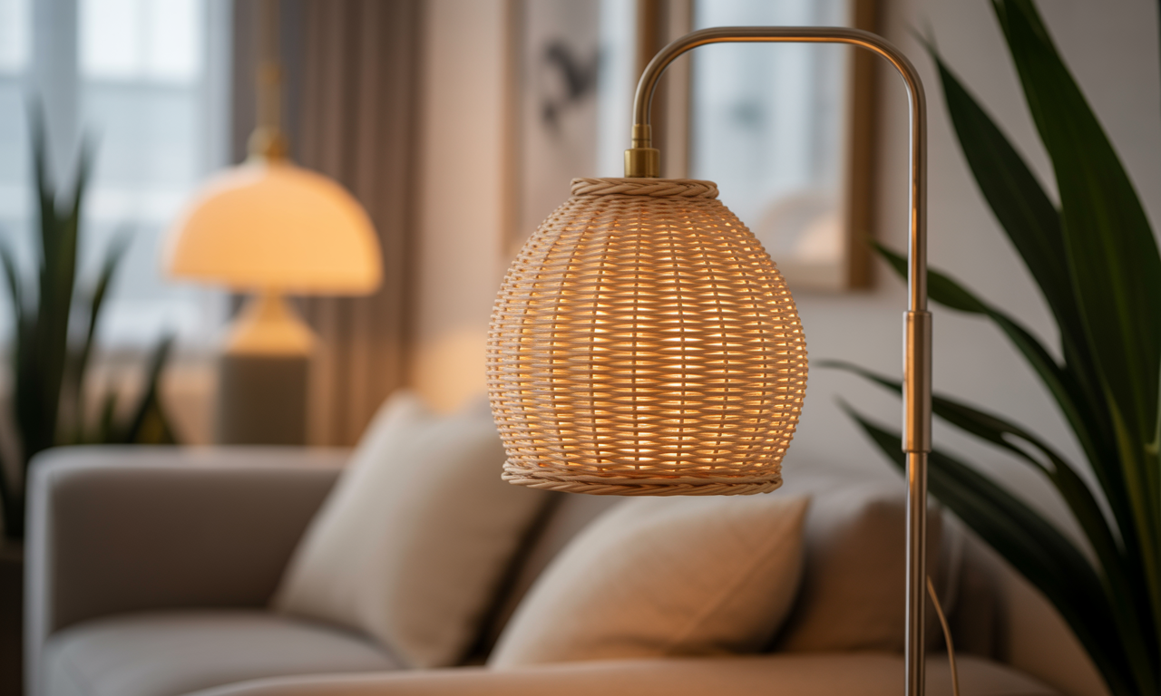 découvrez comment un petit abat-jour en rotin peut sublimer votre lampe sur pied et apporter une touche chic et naturelle à votre intérieur.