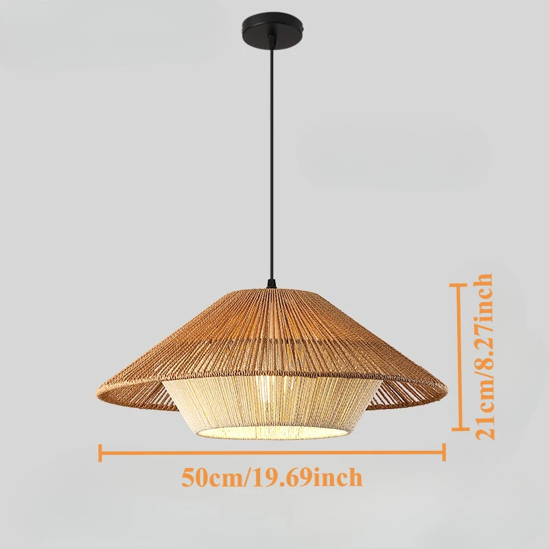 Suspension boho diamant plat en rotin tressé, 32 cm – Image 13