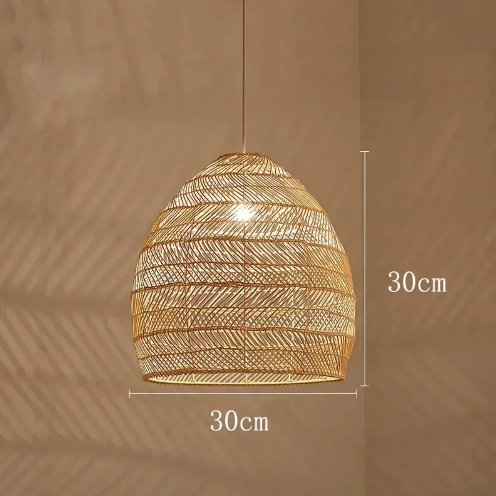 Suspension cloche en rotin tressé style vintage – Image 4