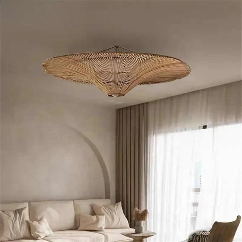 Suspension rotin tressé LED pour intérieur – Image 2