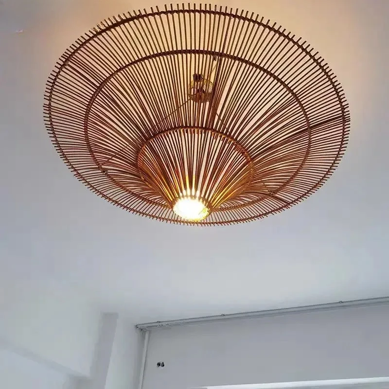 Suspension rotin tressé LED pour intérieur – Image 4